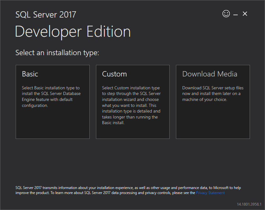 Install SQL Server Developer Edition