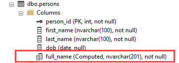 SQL Server Computed Column example