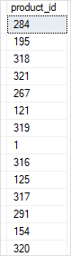 SQL Server EXCEPT example