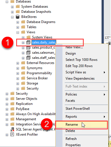 Mand Kwadrant te veel How to Rename a View in SQL Server Using SSMS and Transact-SQL