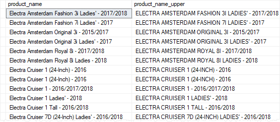 SQL Server UPPER Function example