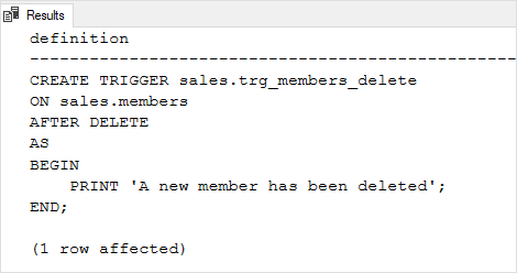 SQL Server View Trigger Definition - querying system view